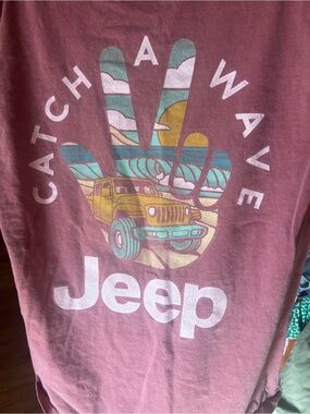 Jeep Dusty Rose Tee with Teal, Mustard & Cream Graphic
